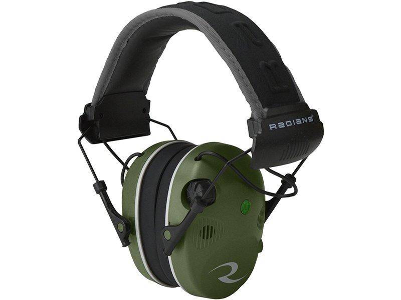 Radians Quad Mic Electronic Earmuff 3.5mm Stereo Jack 24NRR Military Green/Black