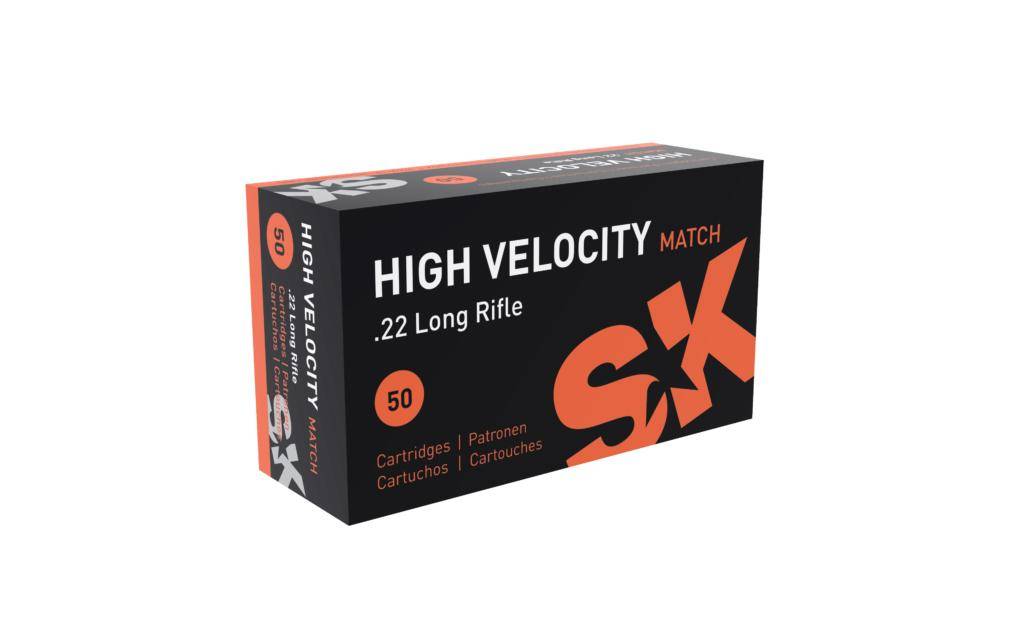 SK High Velocity Match Rimfire Ammunition .22 LR 40gr 1263 fps 50/ct