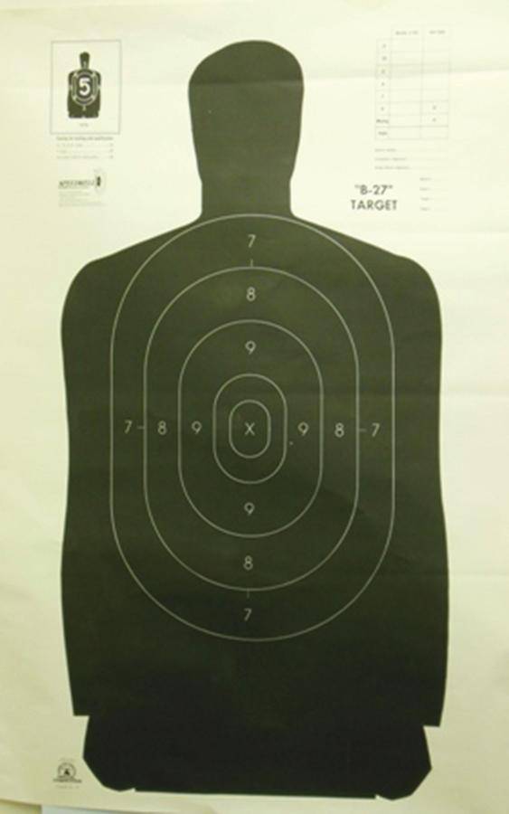Speedwell Official NRA Police Qualification Silhouette Police Silhouette - Black - 50 yd. 24" X 45" 100/Pack