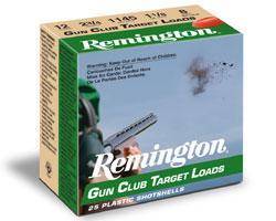 Remington Gun Club Target Load Shotshells 12 ga 2-3/4" 1 oz 1185 fps #8 25/ct