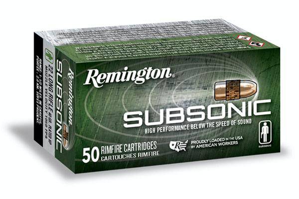 Remington Subsonic Rimfire Ammunition .22 LR 40gr HP 1050 fps 50/ct