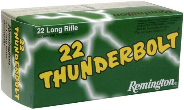 Remington .22 Thunderbolt Rimfire Ammunition .22 LR 40 gr LRN 1255 fps 50/ct