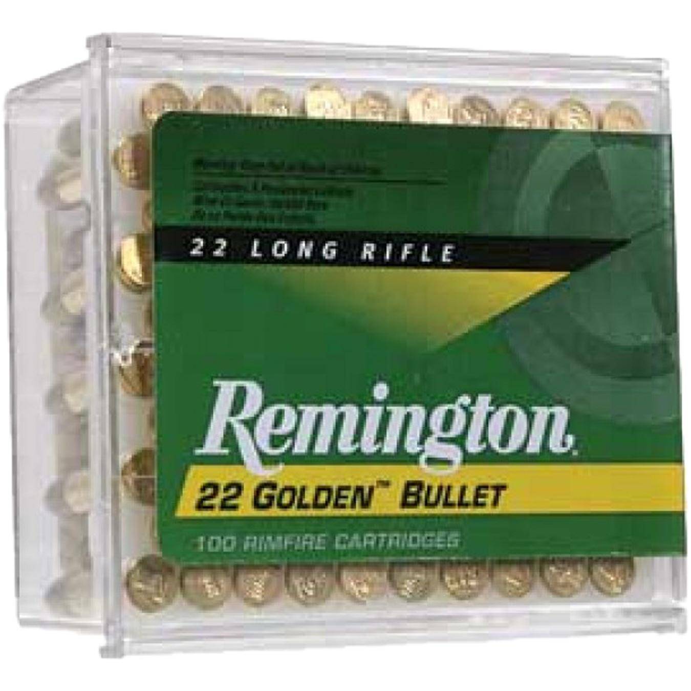 Remington Golden Bullet Rimfire Ammunition .22 LR 40 gr solid 1255 fps 100/ct