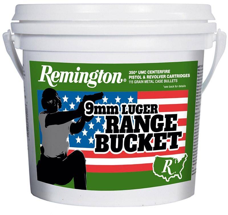 Remington UMC "Range Bucket" Ammunition 9mm Luger 115 gr FMJ 1145 fps 350/ct