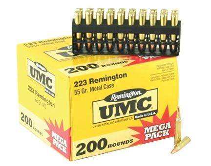 Remington UMC Centerfire Rifle Ammunition .223 Rem 55 gr FMJ 3240 fps 200/ct