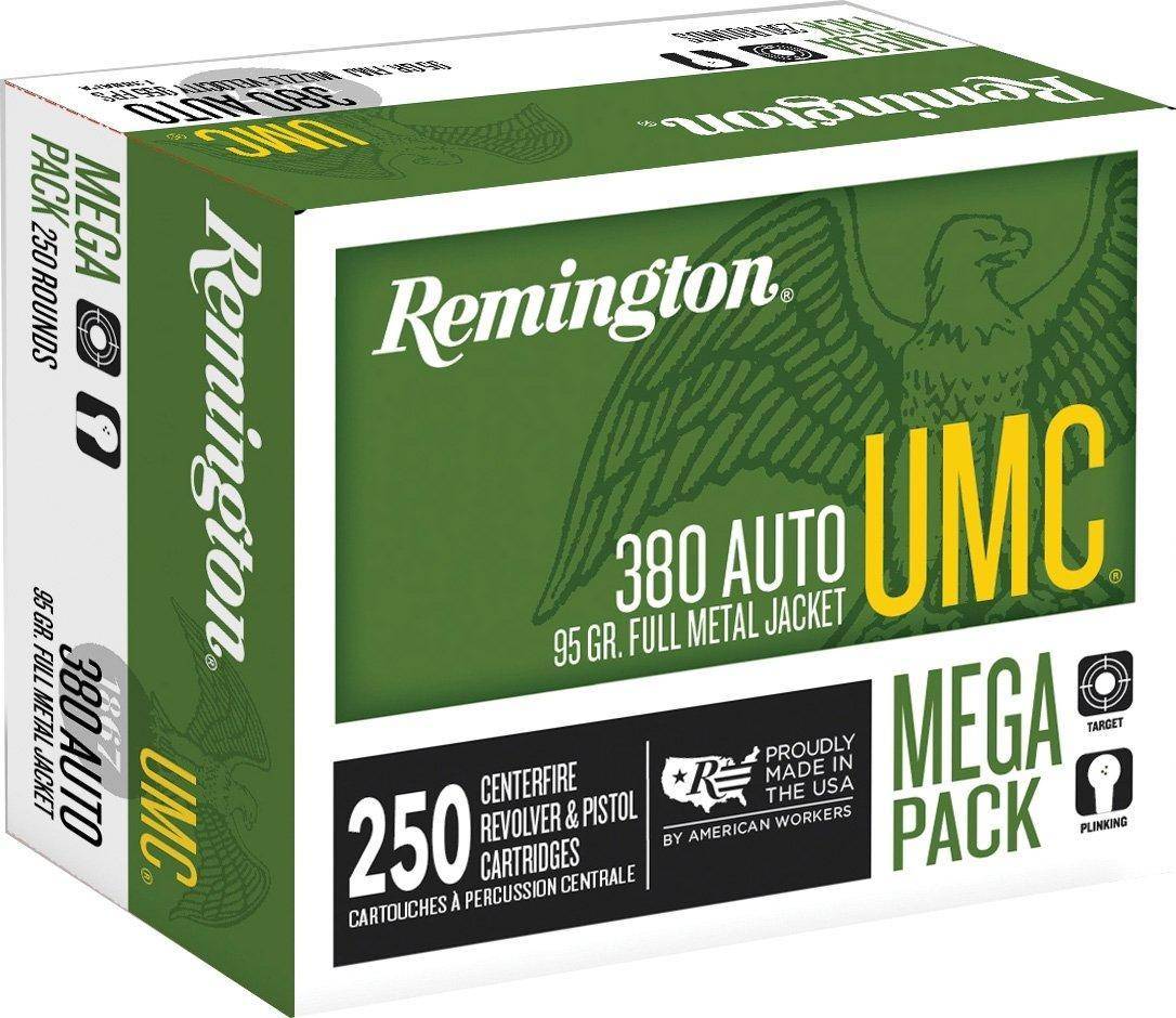 Remington UMC Handgun Ammunition .380 ACP 95 gr FMJ 955 fps 250/ct