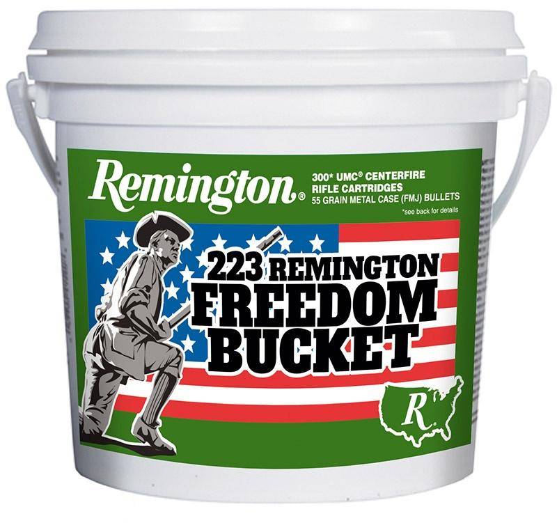 Remington UMC "Freedom Bucket" Rifle Ammunition .223 Rem 55 gr. FMJ 3240 fps 300/ct