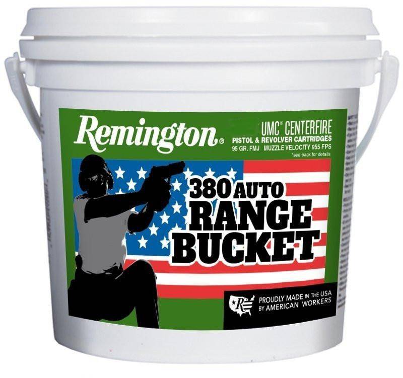 Remington UMC Range Bucket Handgun Ammunition .380 Auto 95 gr FMJ 955 fps 300/ct