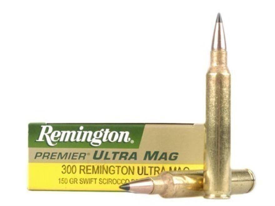 Remington Premier Scirocco Bonded Rifle Ammunition .300 Rem Ultra Mag 150 gr SSB 3450 fps 20/ct