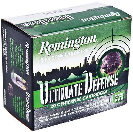 Remington Ultimate Defense Handgun Ammunition .40 S&W 180 gr BJHP 1015 fps 20/ct