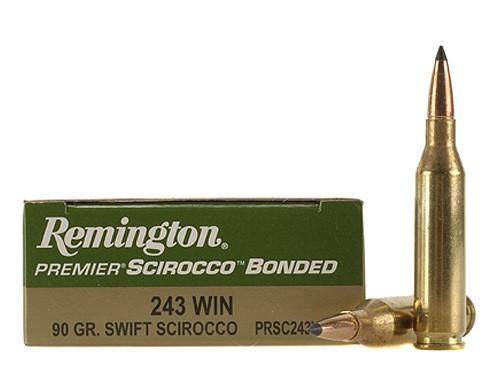 Remington Premier Scirocco Rifle Ammunition 243 Win 90 gr PT 3120 fps 20/ct
