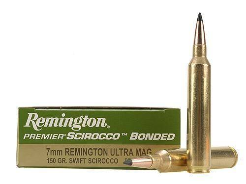 Remington Premier Scirocco Rifle Ammunition 7mm Rem Ultra Mag 150 gr PT 3325 fps 20/ct