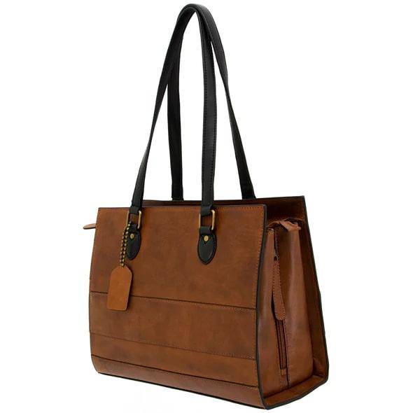 Rugged Rare Hephaestus-Ares Leather Bag – Tan Genuine Leather With Concealed Carry Compartment - View #7