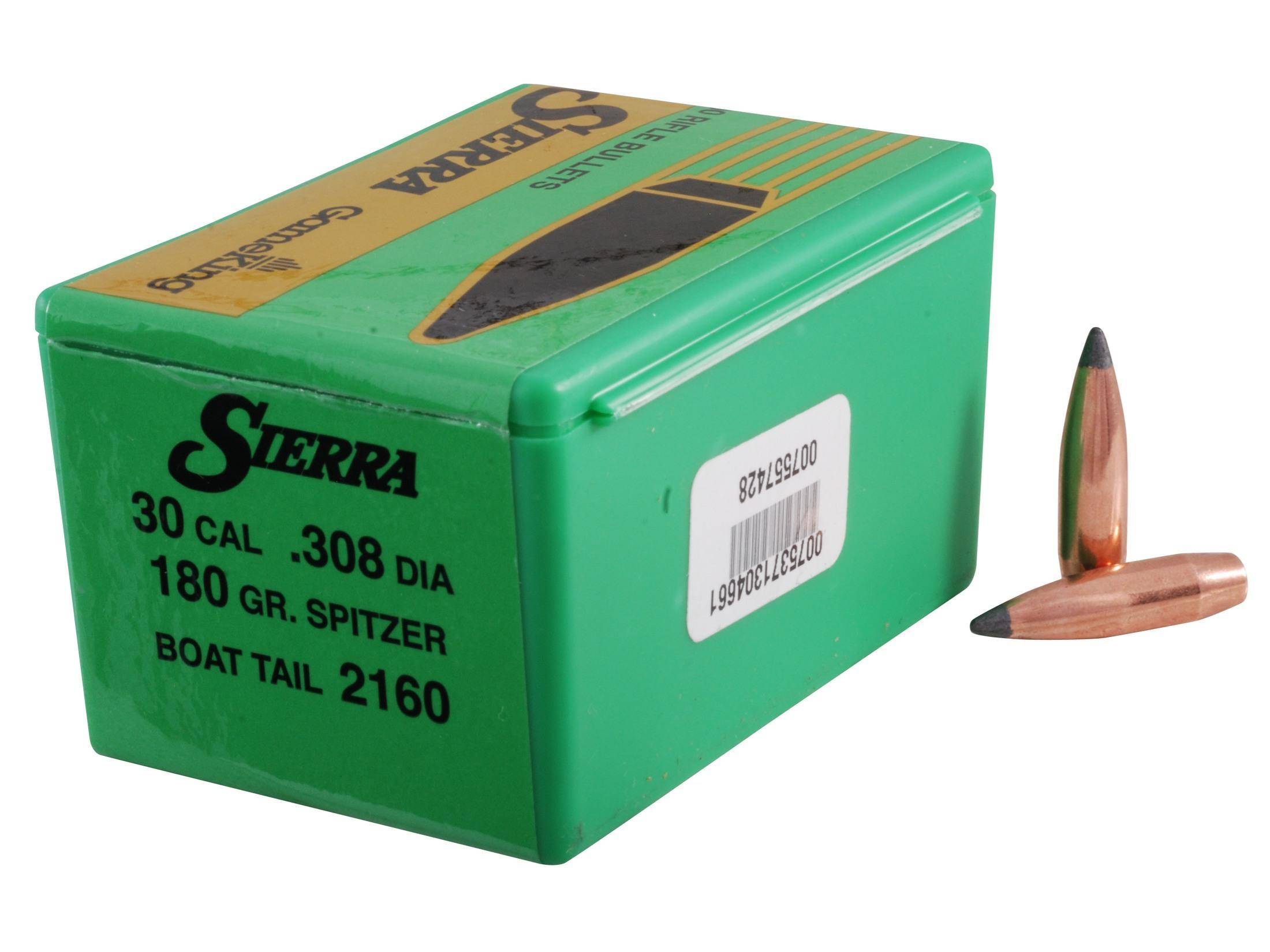 Sierra GameKing Rifle Bullets .30 cal .308" 180 gr SBT 100/ct