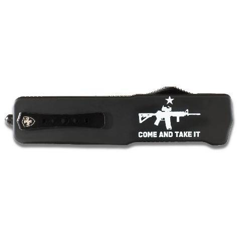 Templar Knife Large Come And Take It AR OTF Knife 3-1/2" Serrated Dagger Black