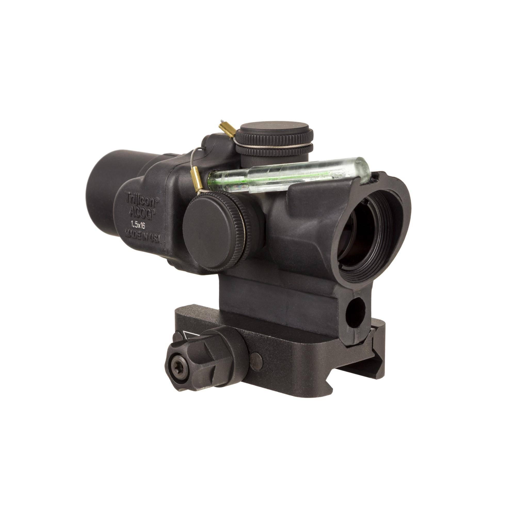 Trijicon 1.5x16S Compact ACOG Rifle Scope Green Ring & 2 MOA CDR Illuminated Black with Mount