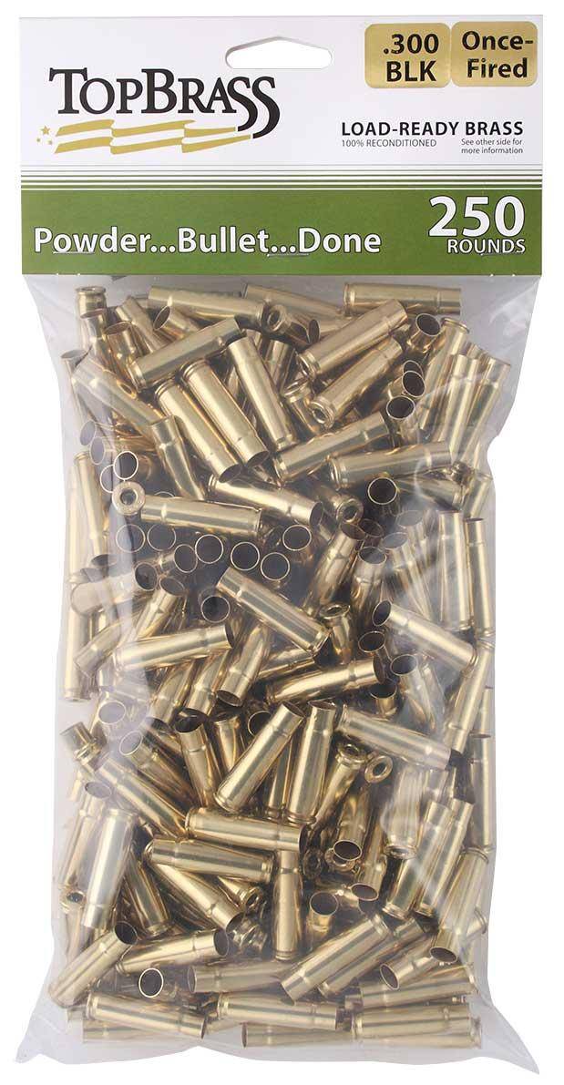 Top Brass Unprimed Remanufactured Rifle Brass .300 Blackout  Grade A+ 250/ct