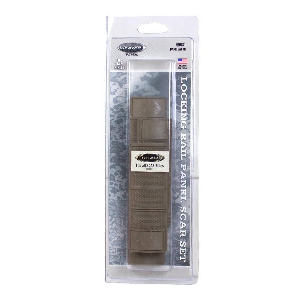 Weaver S.C.A.R. Locking Rail Panels Two 4" Medium One 6-3/8" Long - Dark Earth