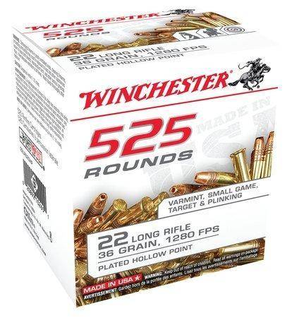 Winchester .22 LR Bulk Pack Rimfire Ammunition .22 LR 36 gr CPHP 525/ct