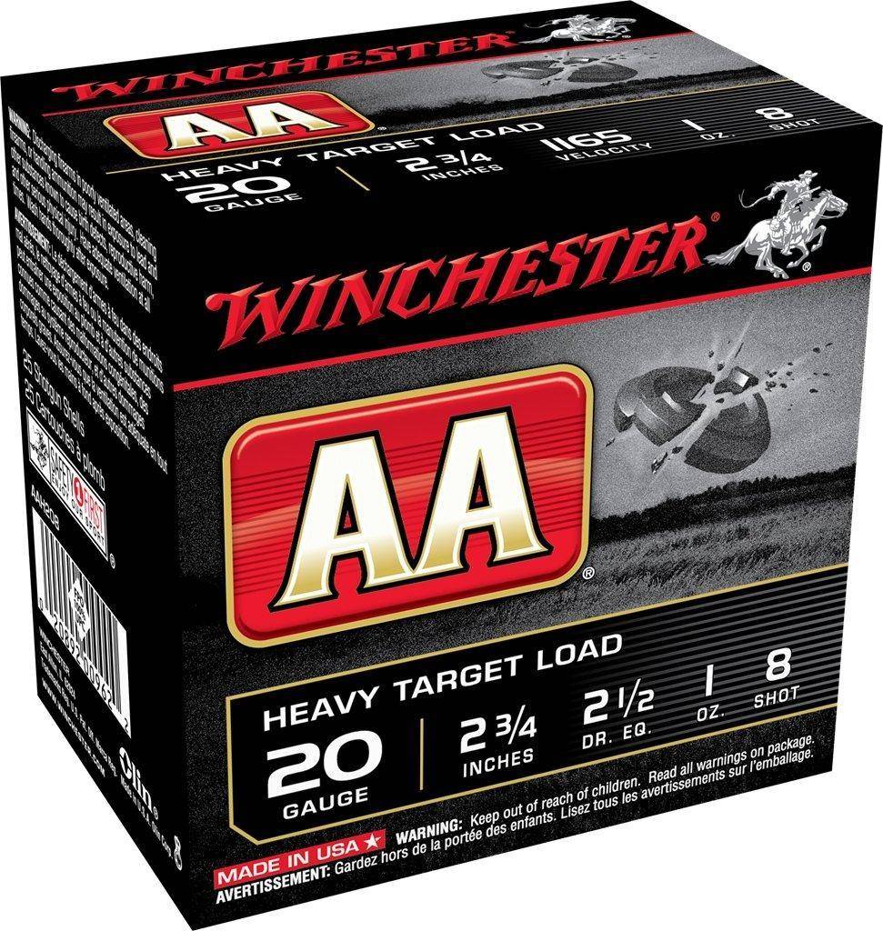 Winchester AA Target 20 ga 2-3/4"  1 oz #8  - 25/ct