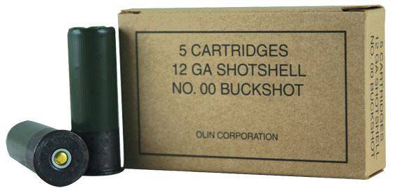 Winchester Military Grade Shotshells 12 ga 2-3/4" 9 plts 1325 fps #00 5/ct