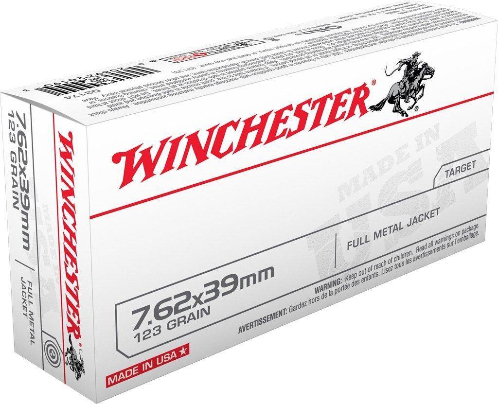 Winchester USA Rifle Ammunition 7.62x39mm 123 gr FMJ 20/ct