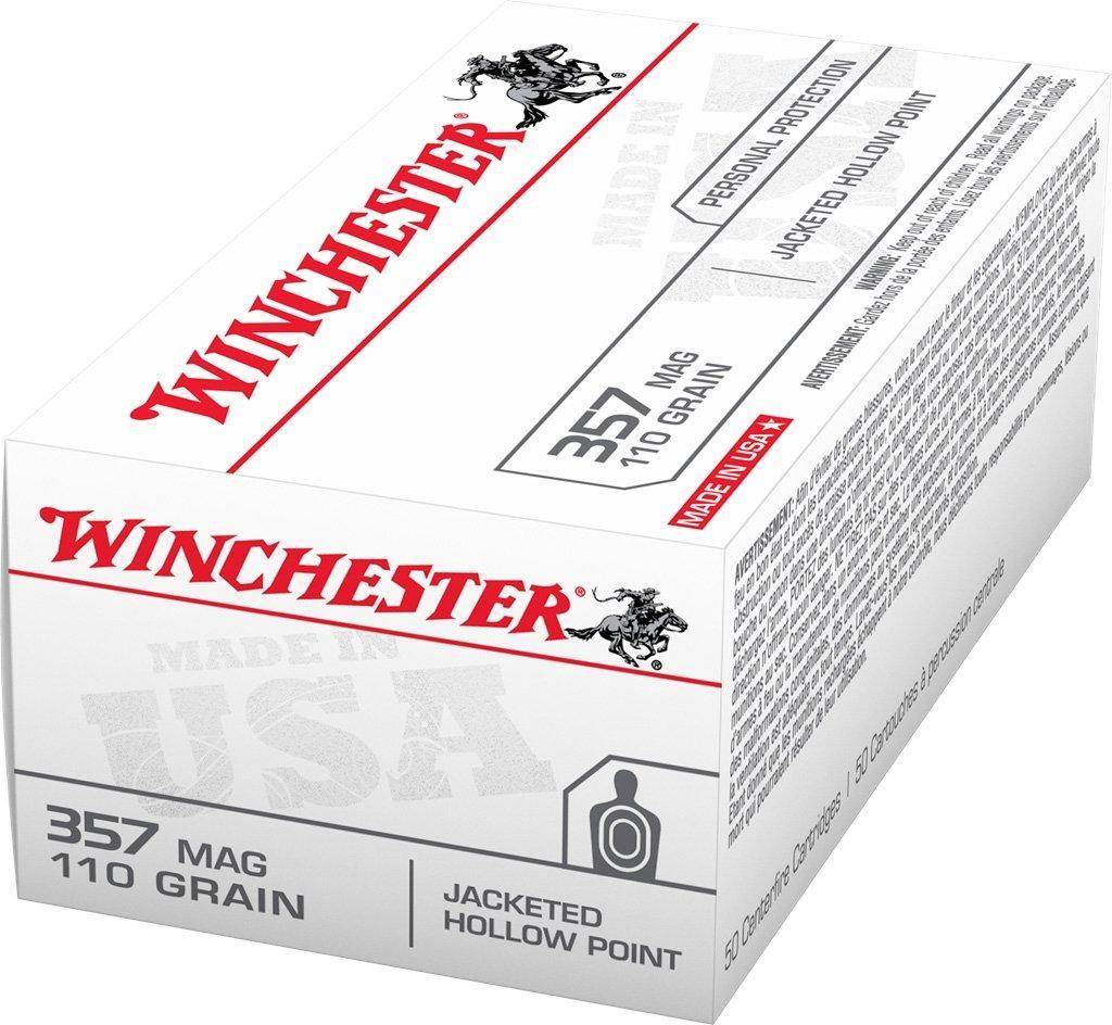 Winchester USA Handgun Ammunition .357 Mag 110 gr JHP 50/ct