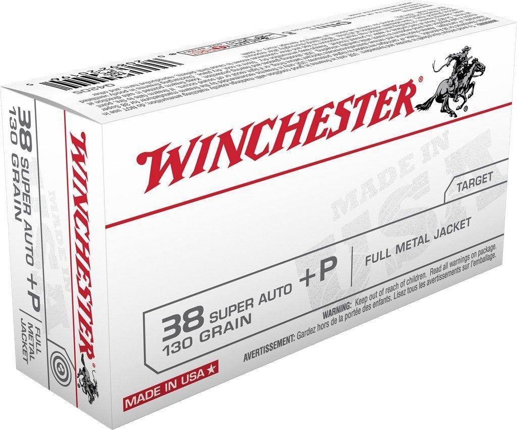 Winchester USA Handgun Ammunition .38 Super (+P) 130 gr FMJ 50/ct