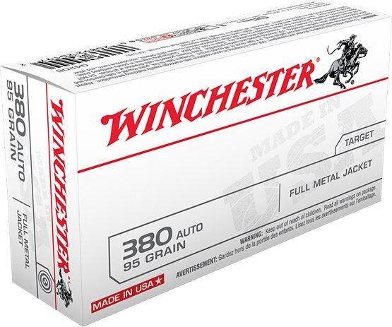 Winchester USA Handgun Ammunition .380 ACP 95 gr FN 50/ct