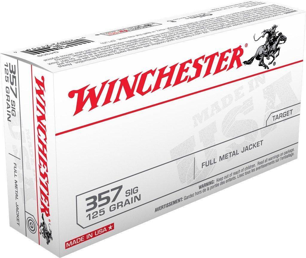Winchester USA Handgun Ammunition .357 SIG 125 gr FMJ-FP 50/ct