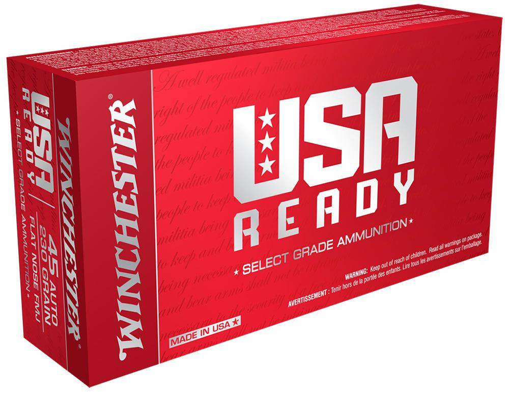 Winchester USA Ready Handgun Ammunition .45 Auto 230 gr. FMJ-FN 880 fps 50/ct