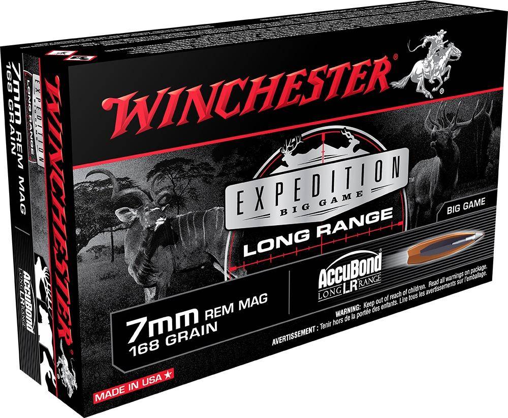 Winchester Expedition Big Game Long Range Rifle Ammunition 7mm Rem Mag 168 gr. PT 2900 fps 20/ct
