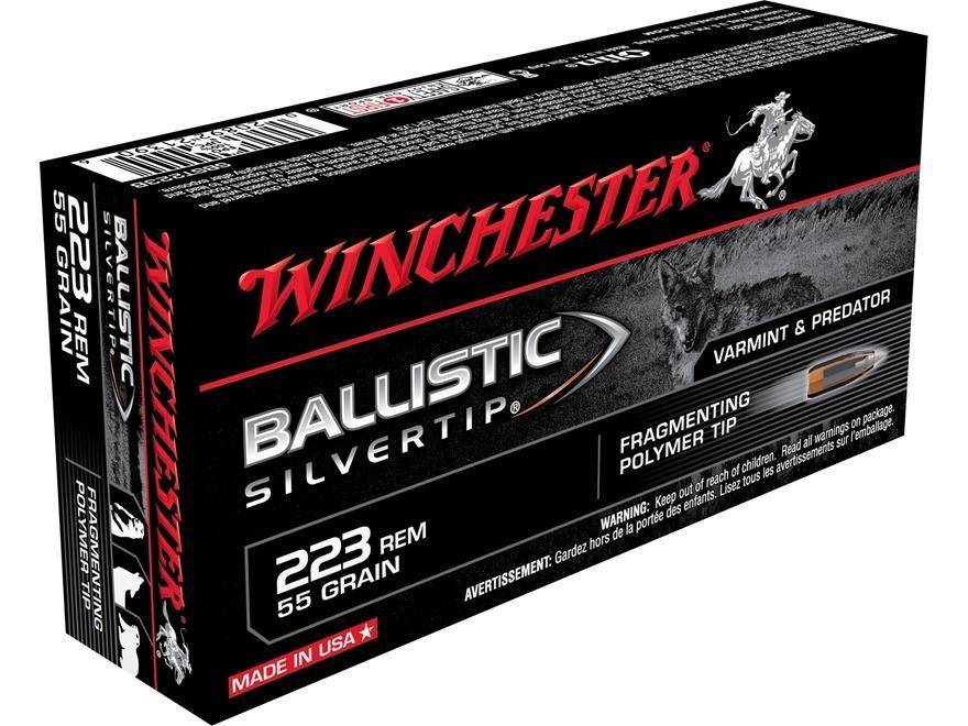 Winchester Ballistic Silvertip Rifle Ammunition .223 Rem 55 gr. PT 3240 fps 20/ct