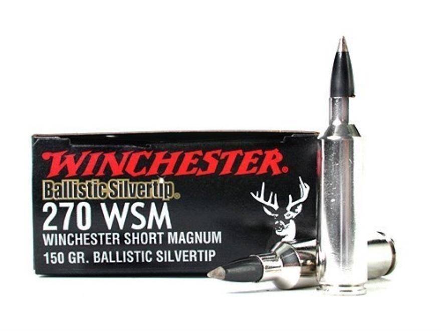 Winchester Ballistic Silvertip Rifle Ammunition .270 WSM 150 gr. PT 3120 fps 20/ct