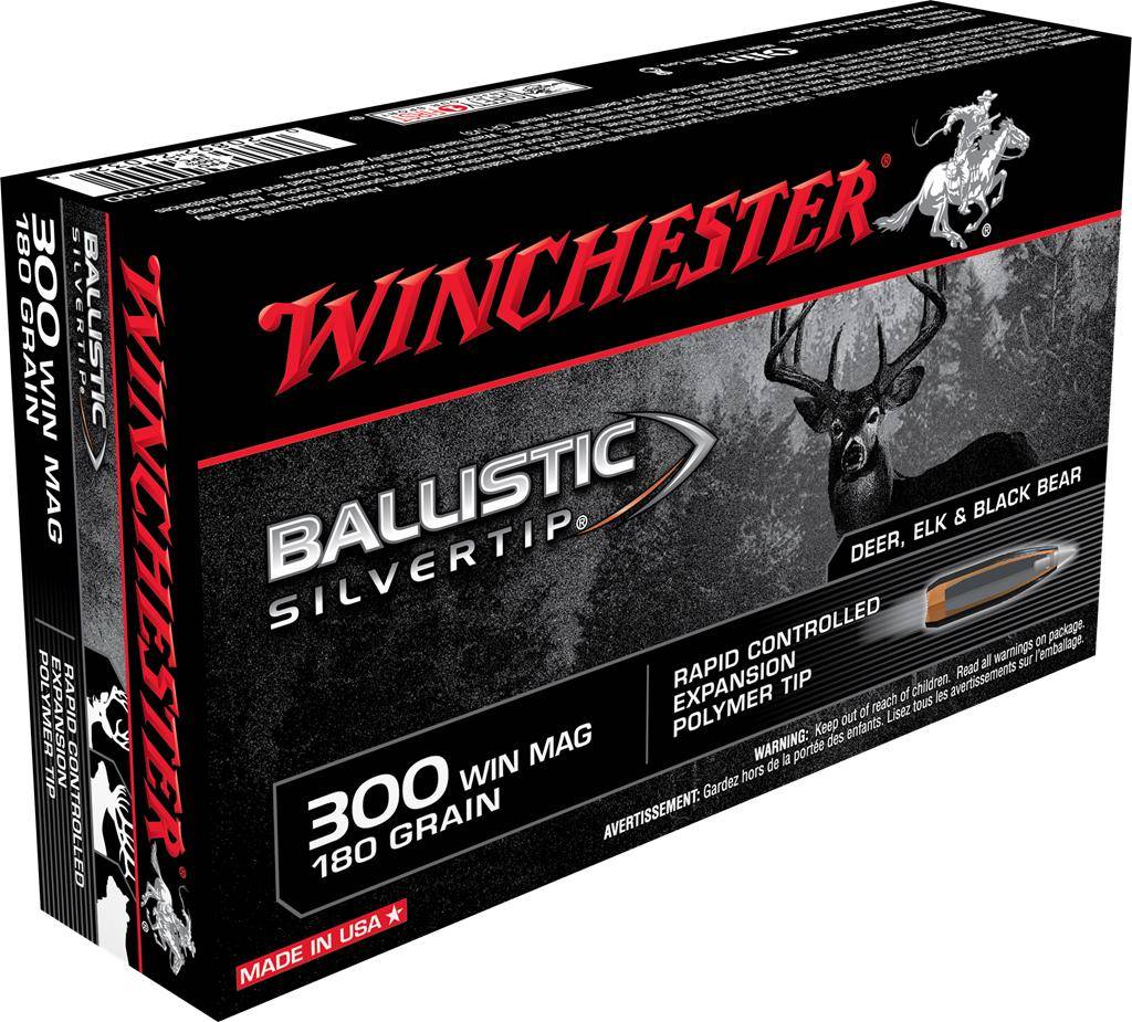 Winchester Ballistic Silvertip Rifle Ammunition .300 Win Mag 180 gr. PT 2950 fps 20/ct