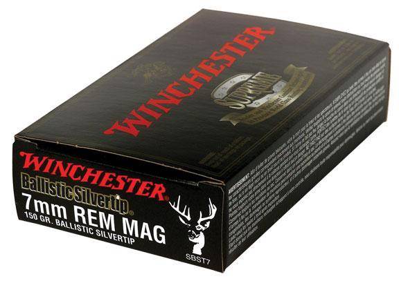 Winchester Ballistic Silvertip Rifle Ammunition 7mm Rem Mag 150 gr. PT 3100 fps 20/ct