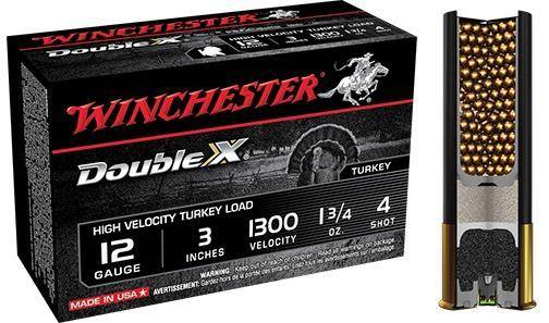 Winchester Double X Turkey Load Shotshells 12 ga 3" MAX 1-3/4 oz #4 1300 fps 10/ct