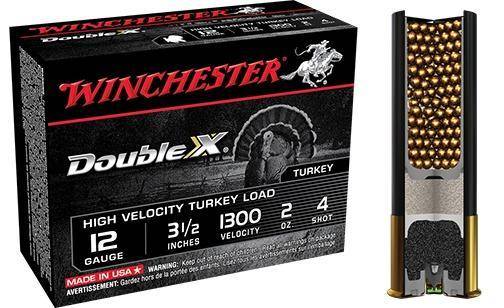 Winchester Double X Turkey Load Shotshells 12 ga 3 1/2" MAX 2 oz #4 1300 fps 10/ct