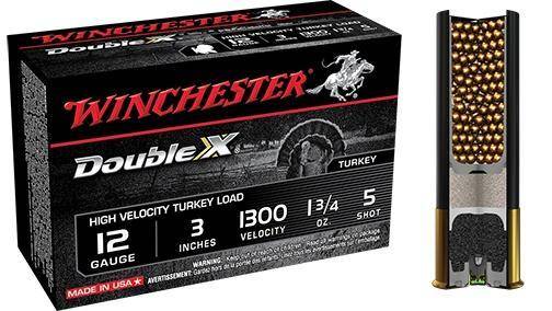 Winchester Double X Turkey Load Shotshells 12 ga 3" MAX 1-3/4 oz #5 1300 fps 10/ct