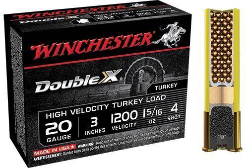 Winchester Double X Turkey Load Shotshells 20 ga 3" MAX 1-5/16 oz #4 1200 fps 10/ct