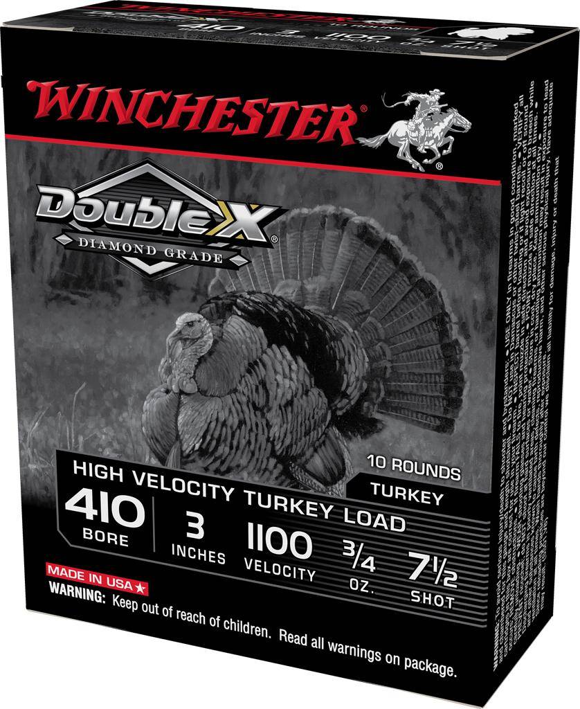 Winchester Double X Diamond Grade Turkey Shotshells .410 ga 3" 3/4 oz 1100 fps #7.5 10/ct