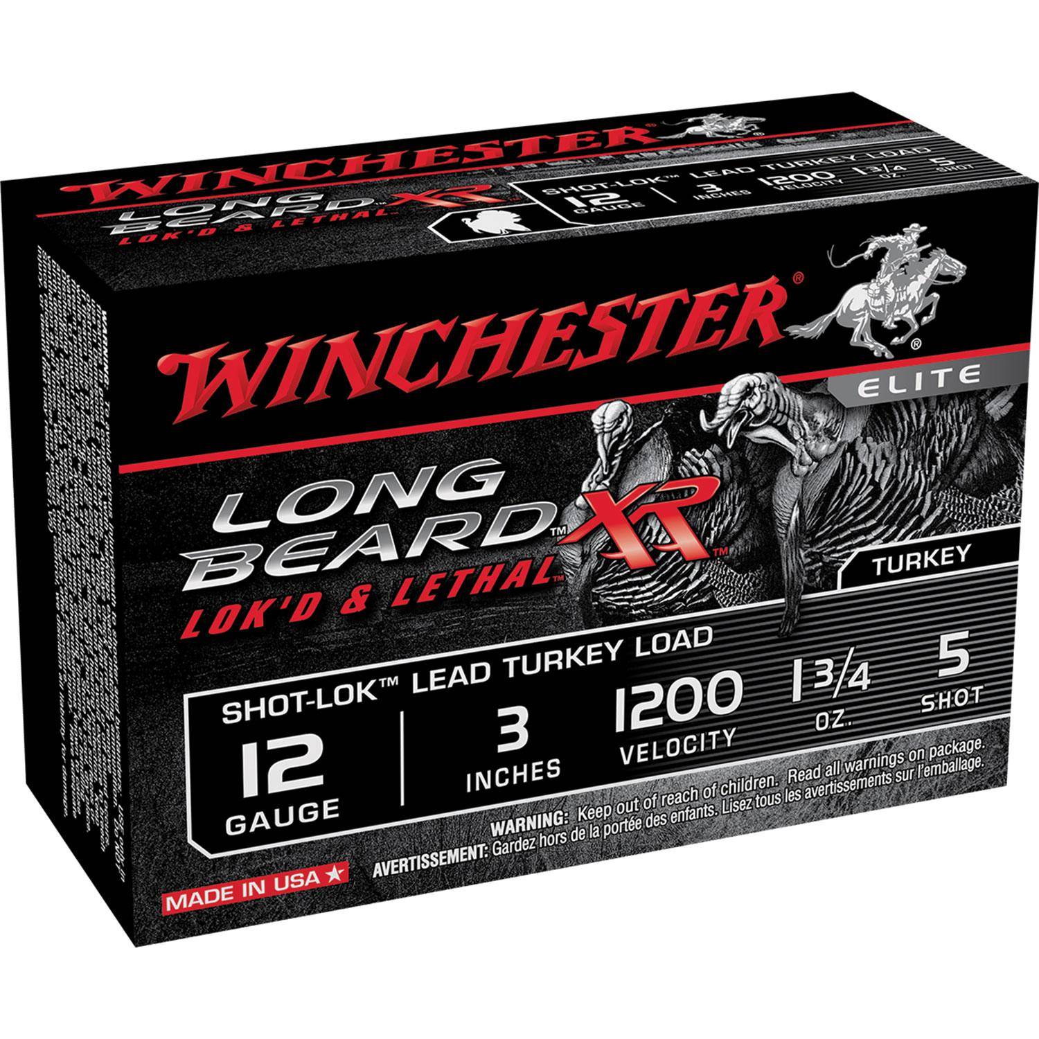 Winchester Long Beard XR Shotshells 12 ga 3" 1-3/4 oz #5 1200 fps 10/ct