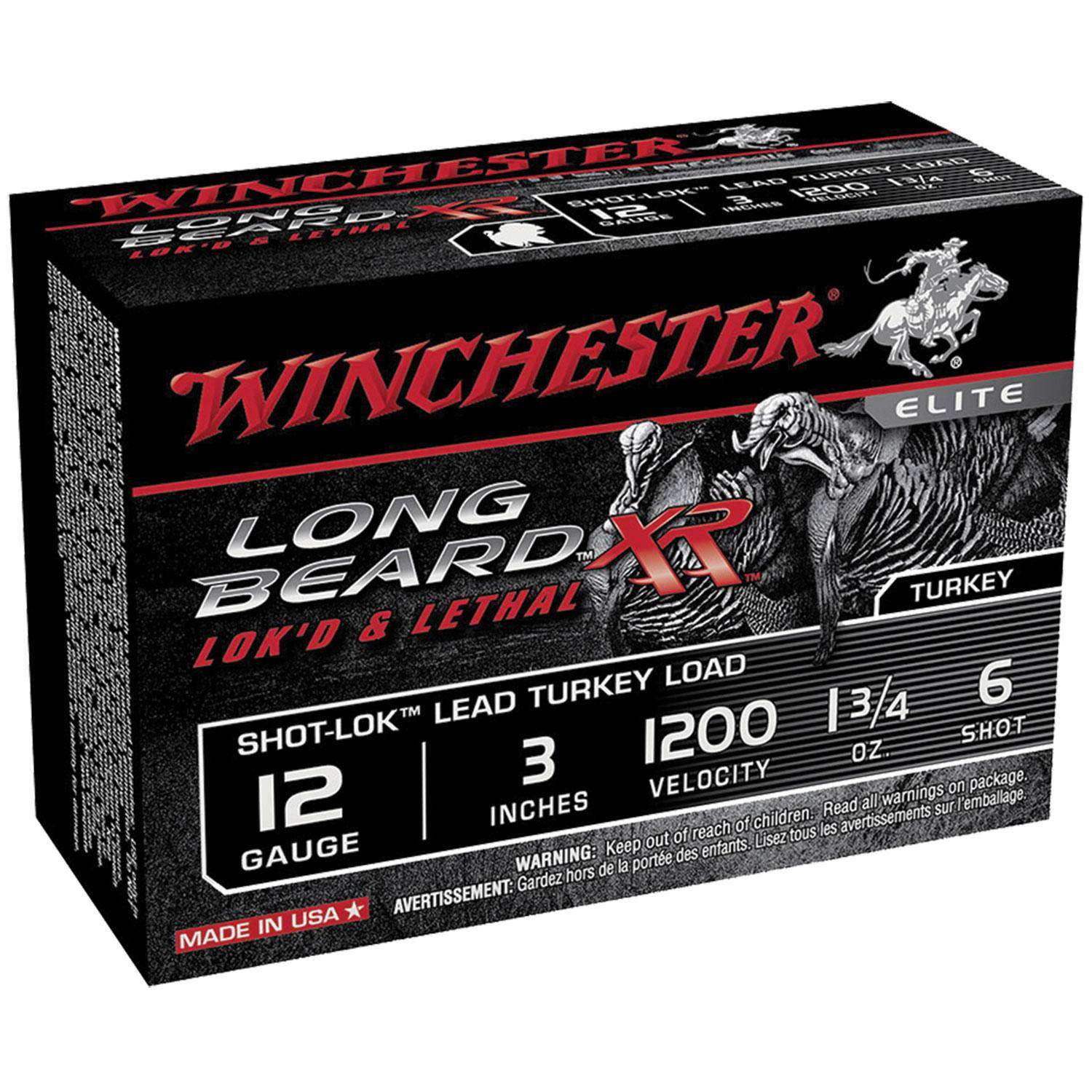 Winchester Long Beard XR Shotshells 12ga 3" 1-3/4oz #6 1200 fps 10/ct