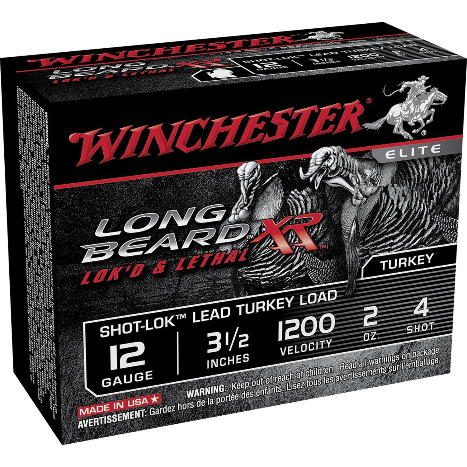 Winchester Long Beard XR Shotshells 12 ga 3-1/2" 2 oz 1200 fps #4 10/ct