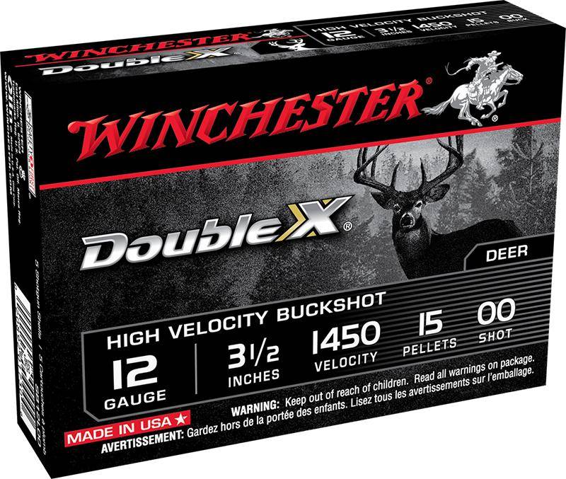 Winchester Double X High-Velocity Buckshot Shotshell 12 ga 3-1/2" 15 plts #00 1450 fps 5/ct
