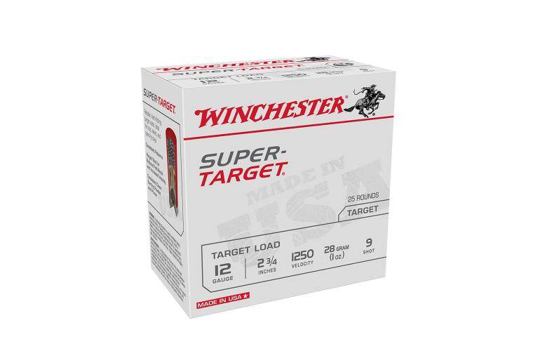 Winchester Super-Target Shotshells 12 ga 2-3/4" 1 oz 1250 fps #9 25/ct