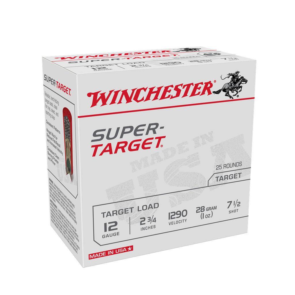 Winchester Super Target Shotshells 12 ga 2-3/4" 1 oz 1290 fps #7.5 25/ct