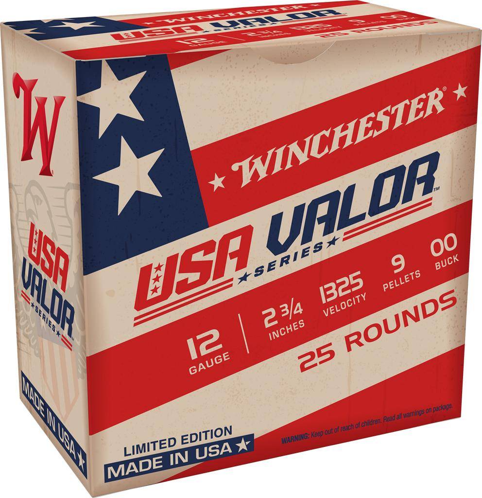 Winchester USA Valor Shotshells 12ga 2-3/4" 9 plts 1325 fps #00 25/ct
