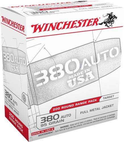 Winchester Government Handgun Ammunition .380 ACP 95 gr. FMJ 955 fps 200/ct