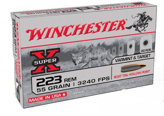 Winchester Super-X Varmint & Target Rifle Ammunition .223 Rem 55 gr. BTHP 3240 fps 20/ct